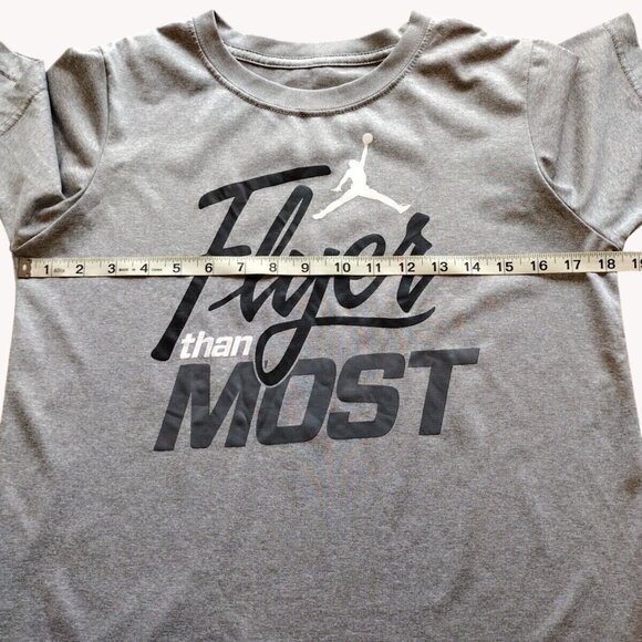 Jordan Shirt Boys Large Dri Fit Short Sleeve Flyer Gray - Picture 3 of 10